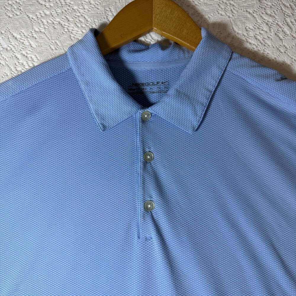 Nike Golf Polo Shirt Mens XL Blue Fit Dry Short Sleeve Performance Stretch - Picture 5 of 13